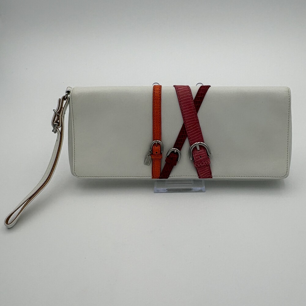 RARE Vintage COACH 9721 White Nappa & Genuine Lizard Clutch - August 2003